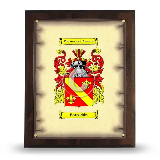 Porceddu Coat of Arms Plaque