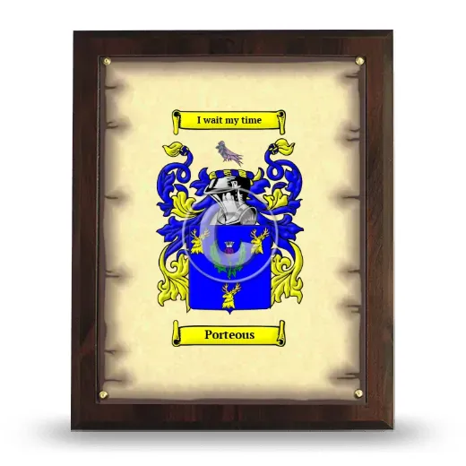 Porteous Coat of Arms Plaque