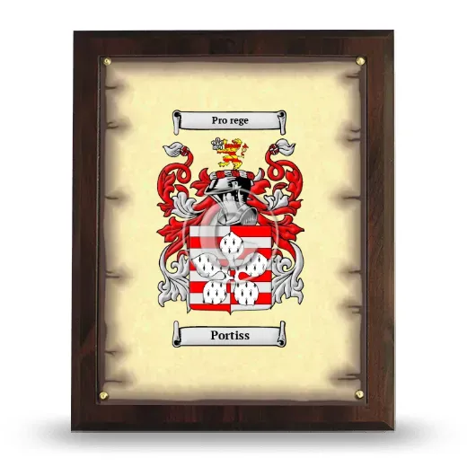 Portiss Coat of Arms Plaque