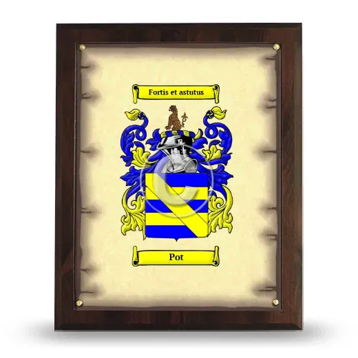 Pot Coat of Arms Plaque