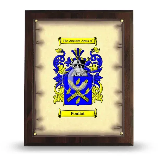 Pouliot Coat of Arms Plaque