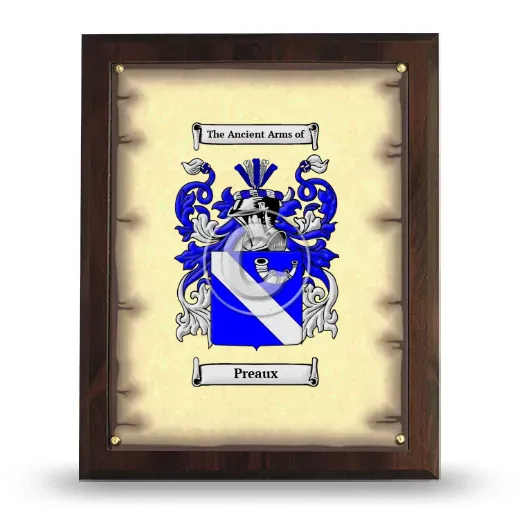 Preaux Coat of Arms Plaque