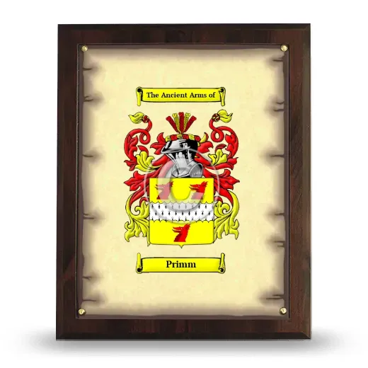 Primm Coat of Arms Plaque