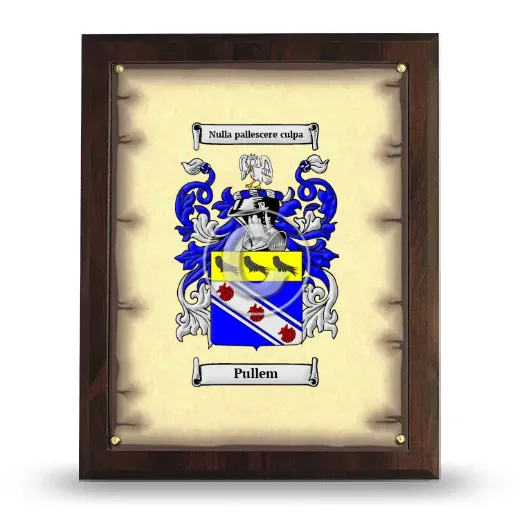 Pullem Coat of Arms Plaque