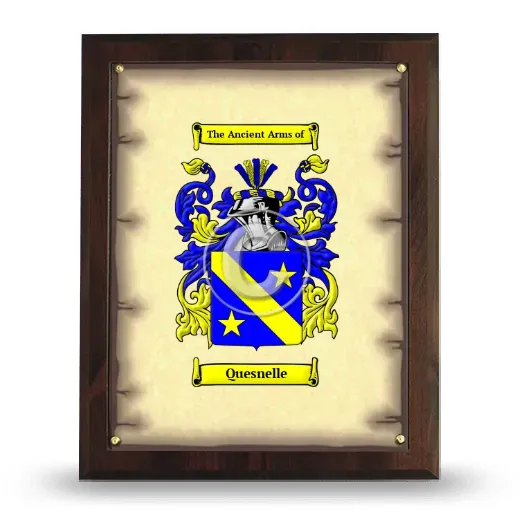 Quesnelle Coat of Arms Plaque