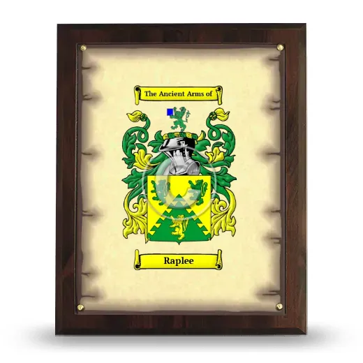 Raplee Coat of Arms Plaque