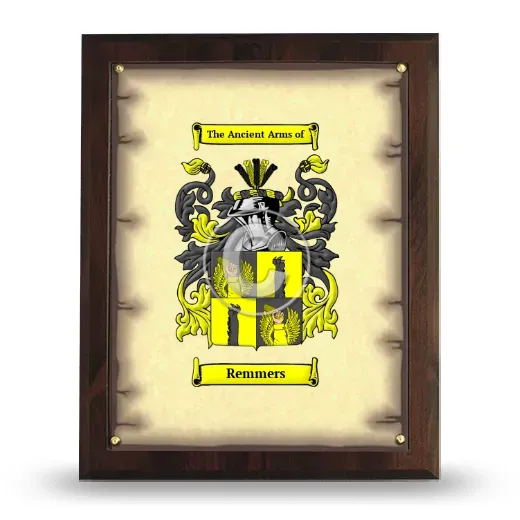 Remmers Coat of Arms Plaque