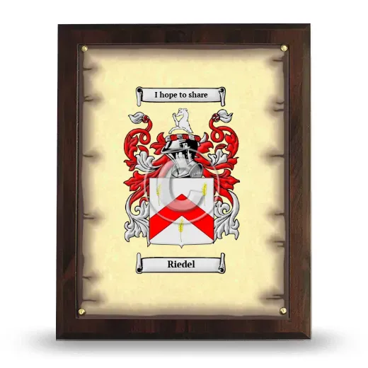 Riedel Coat of Arms Plaque