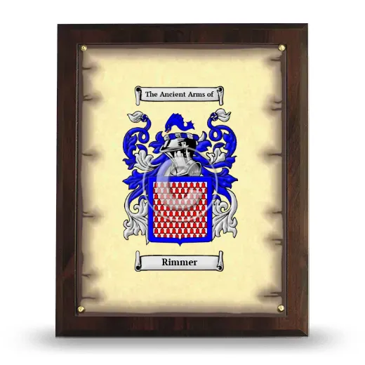 Rimmer Coat of Arms Plaque