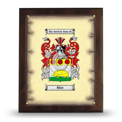 Rizo Coat of Arms Plaque