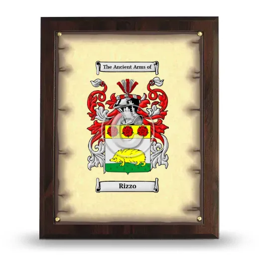 Rizzo Coat of Arms Plaque
