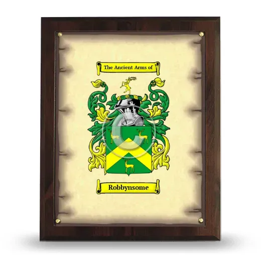 Robbynsome Coat of Arms Plaque