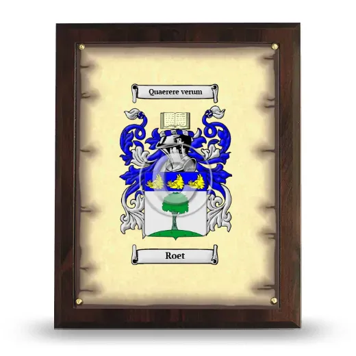 Roet Coat of Arms Plaque