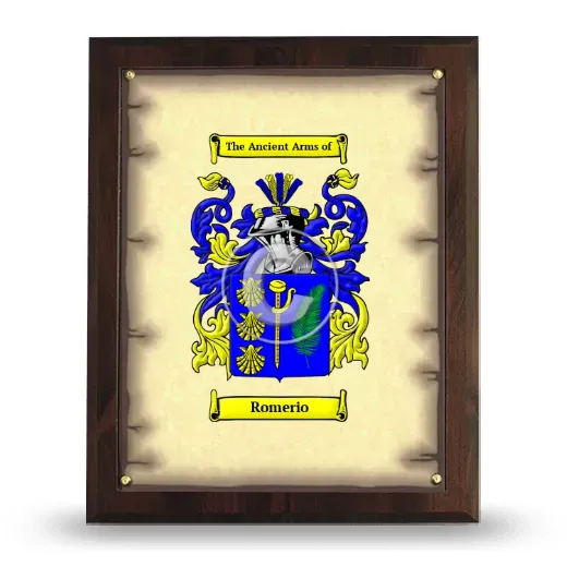 Romerio Coat of Arms Plaque