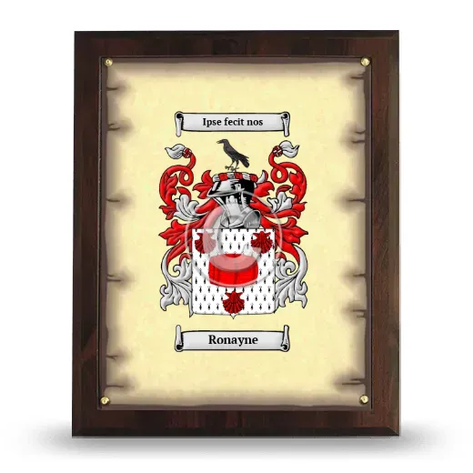 Ronayne Coat of Arms Plaque