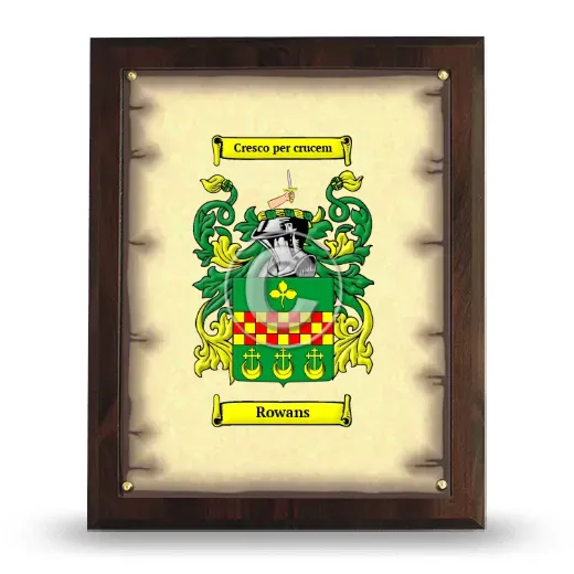 Rowans Coat of Arms Plaque