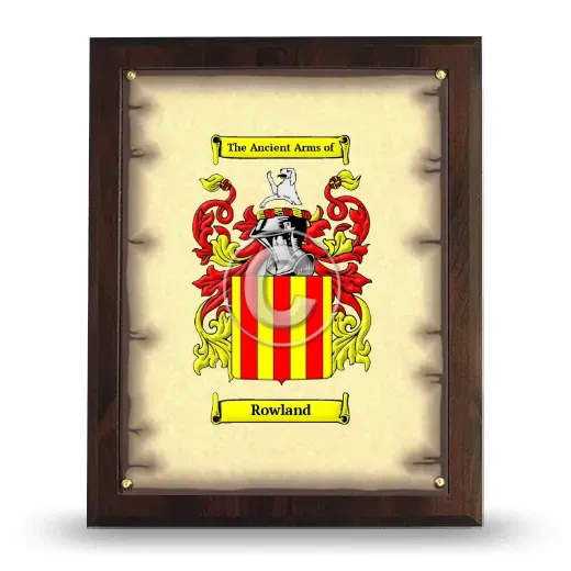 Rowland Coat of Arms Plaque