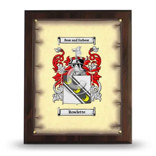Rowlette Coat of Arms Plaque