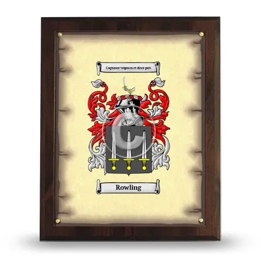 Rowling Coat of Arms Plaque