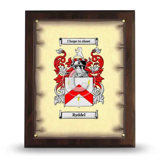 Ryddel Coat of Arms Plaque