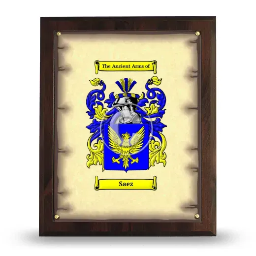 Saez Coat of Arms Plaque