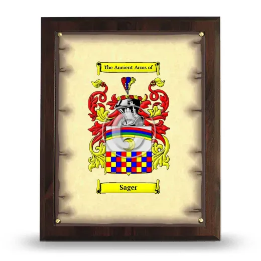 Sager Coat of Arms Plaque