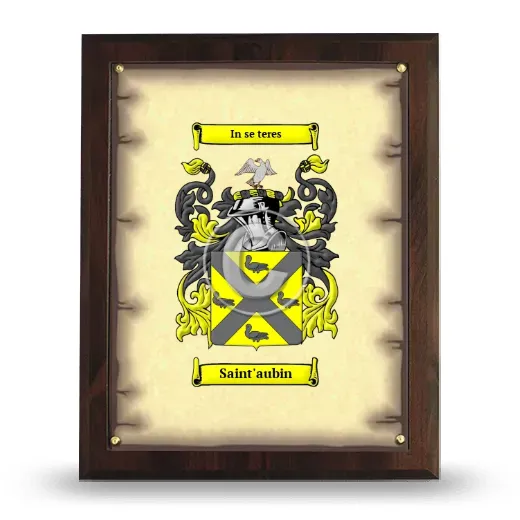 Saint'aubin Coat of Arms Plaque