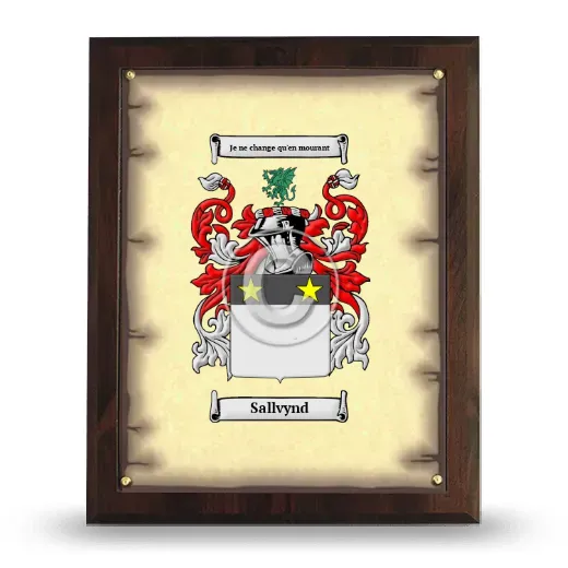 Sallvynd Coat of Arms Plaque