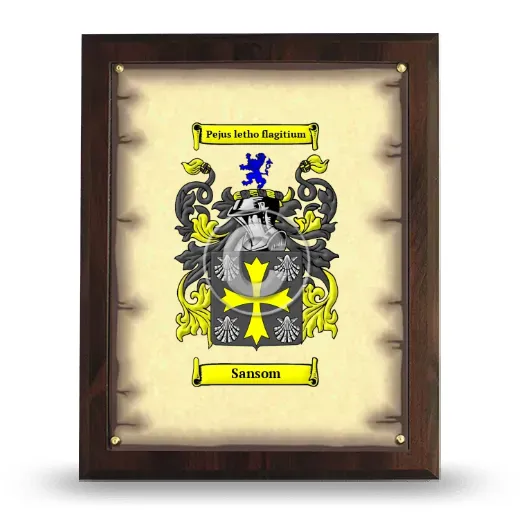 Sansom Coat of Arms Plaque