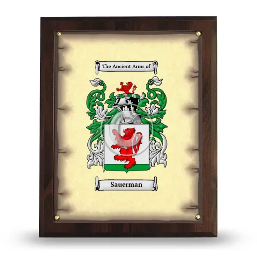 Sauerman Coat of Arms Plaque