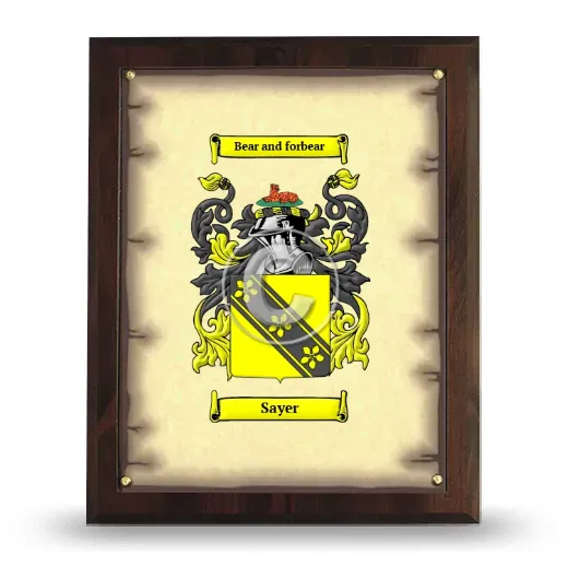 Sayer Coat of Arms Plaque