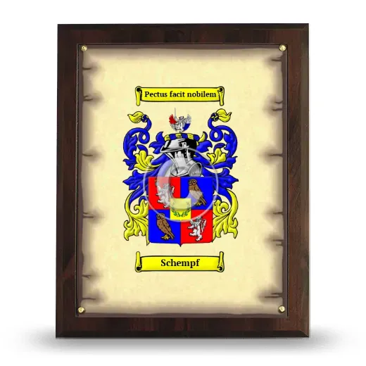 Schempf Coat of Arms Plaque