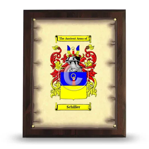 Schiller Coat of Arms Plaque