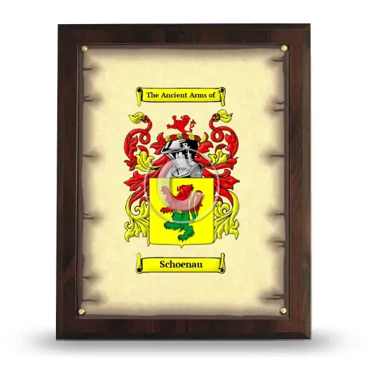 Schoenau Coat of Arms Plaque
