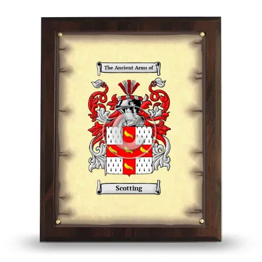 Scotting Coat of Arms Plaque