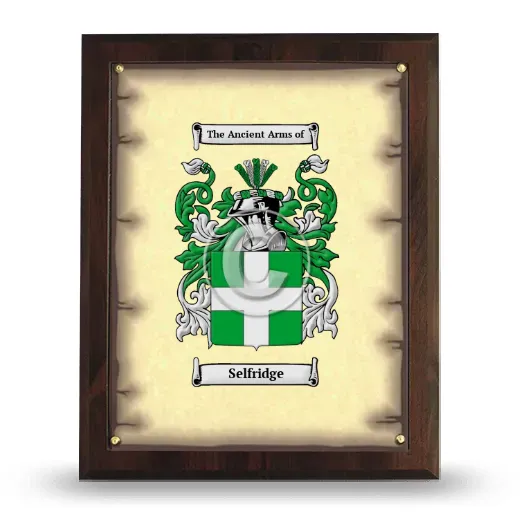 Selfridge Coat of Arms Plaque