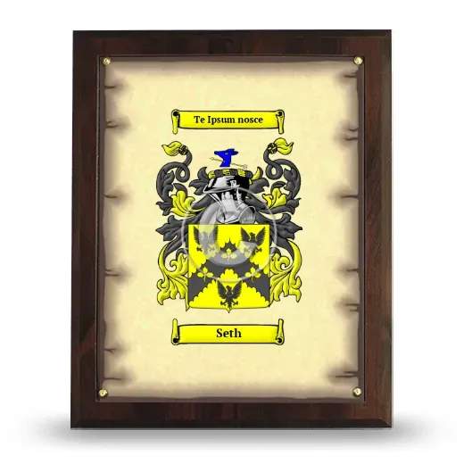 Seth Coat of Arms Plaque