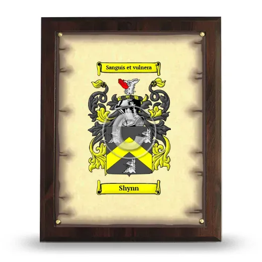 Shynn Coat of Arms Plaque