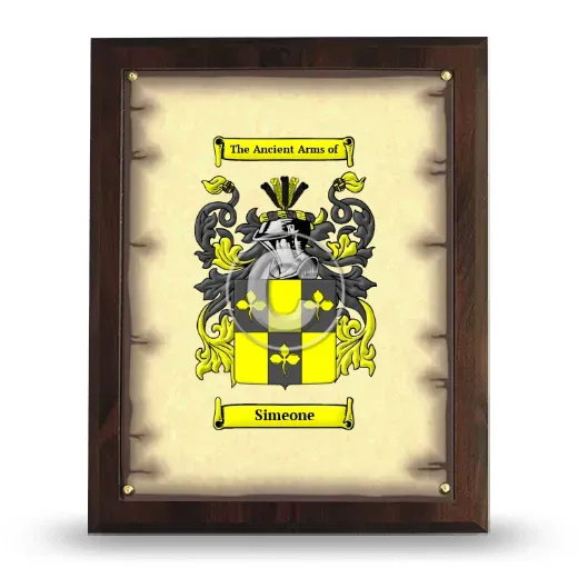 Simeone Coat of Arms Plaque