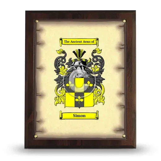 Simon Coat of Arms Plaque