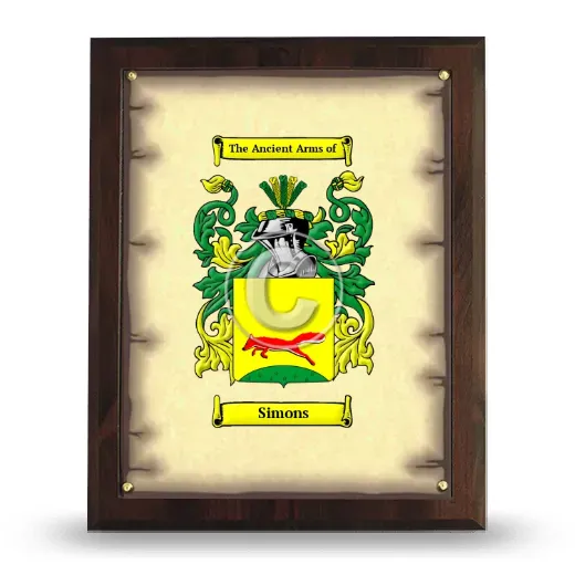 Simons Coat of Arms Plaque