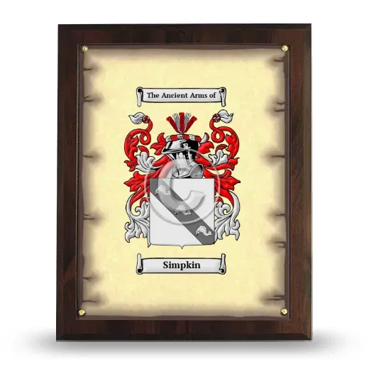 Simpkin Coat of Arms Plaque