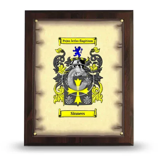 Sinners Coat of Arms Plaque
