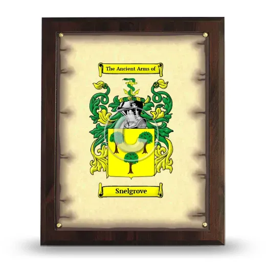 Snelgrove Coat of Arms Plaque