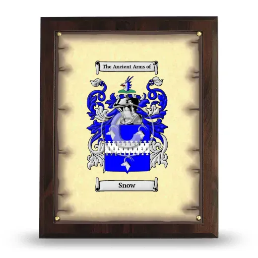 Snow Coat of Arms Plaque