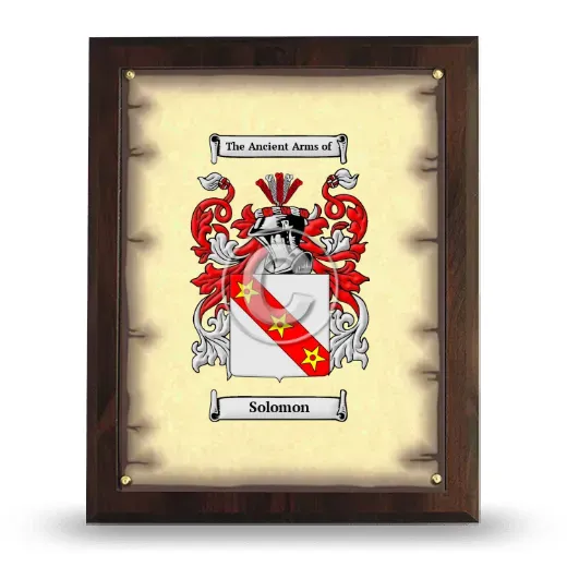 Solomon Coat of Arms Plaque