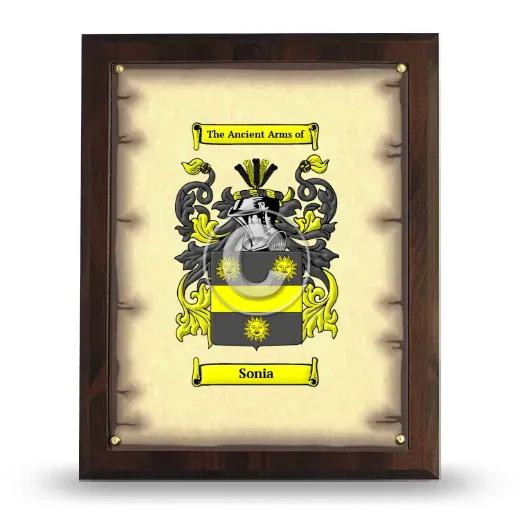 Sonia Coat of Arms Plaque