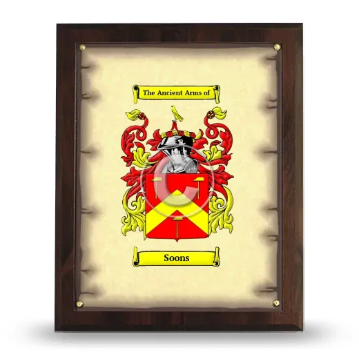 Soons Coat of Arms Plaque