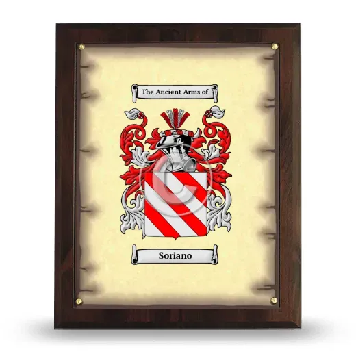 Soriano Coat of Arms Plaque