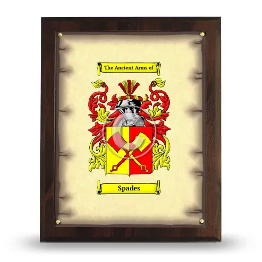 Spades Coat of Arms Plaque